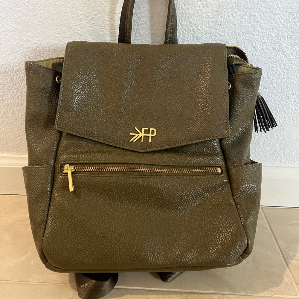 Freshly Picked Olive Backpack with Gold Accents